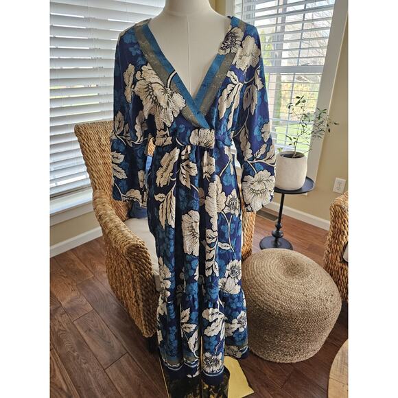Sofia Vergara Hawaiian Tie-back Dress Women's Size L Tropical Vacation Beach - Picture 3 of 13